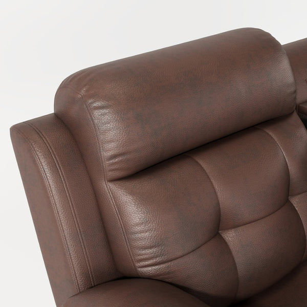 English Elm Genuine Leather Manual Reclining Loveseat Tufted Two Seat Club Style Sofa W1896S00006
