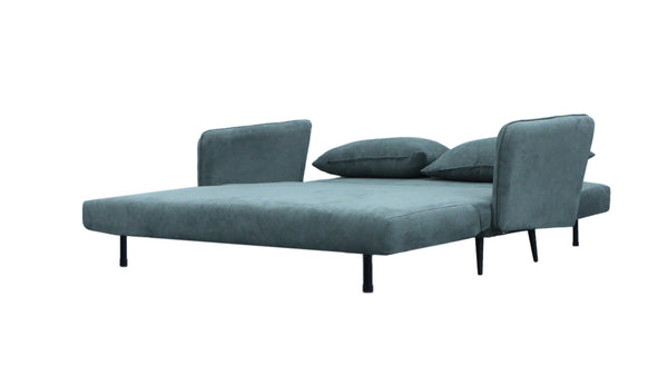 English Elm Lawson 61" Gray Fabric Convertible Loveseat Sleeper with Pillows - Space-Saving Chic Sofa Bed for Apartments B061P264644
