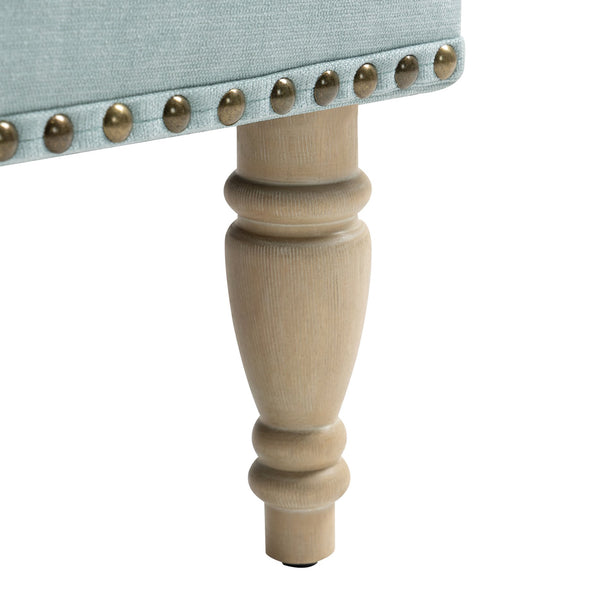 English Elm Modern Upholstered Accent Chair with Retro Wooden Legs Nailhead Trim High-Density Foam Seat 300lbs Sage W3042P262915