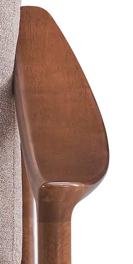 English Elm Lide Light Brown Fabric Accent Chair with Brown Wood Frame, Removable Cushion & 220lb Capacity B2726S00385