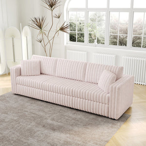 English Elm 106.3" Soft Modular 3-Person Sofa - Chic Light Pink Design For Comfort, Versatile Use & Easy Care! W1767S00018