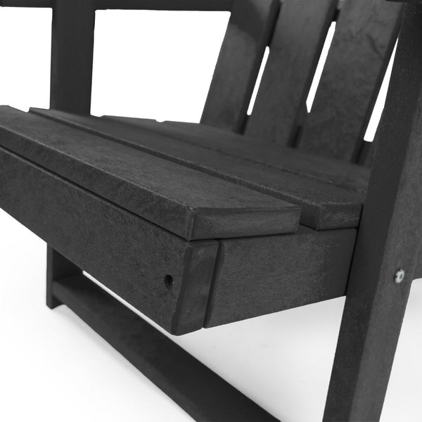 English Elm Shoreline Recycled Hdpe Folding Adirondack Chair Fully Assembled Modern Patio Seating Black B2745P409678