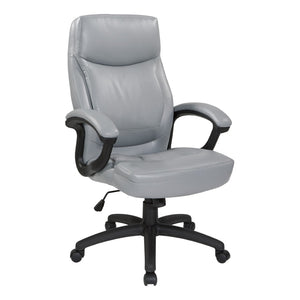 OSP Home Furnishings Executive High Back Bonded Leather Office Chair with Lumbar Support and Pneumatic Lift EC6583-EC42