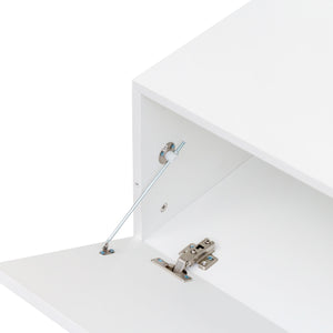 English Elm Modern Wall-Mounted TV Stand with Drop-Down Cabinets, Floating Media Console for Living Room Storage W331P251043