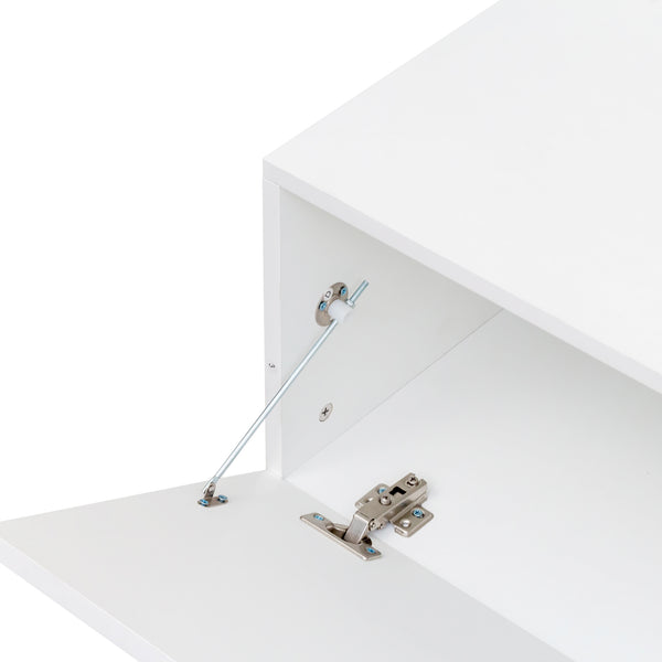 English Elm Modern Wall-Mounted TV Stand with Drop-Down Cabinets, Floating Media Console for Living Room Storage W331P251043