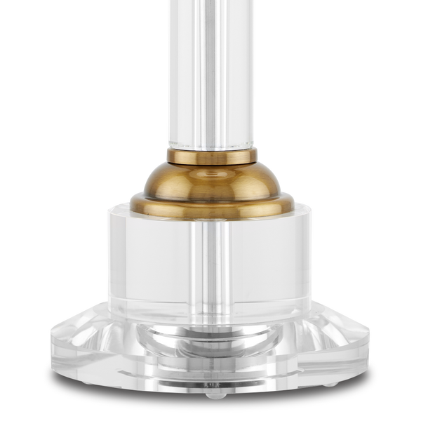 Lothian Clear Table Lamp - Elegant Antique Brass & Optic Crystal Design for Classic Home Décor