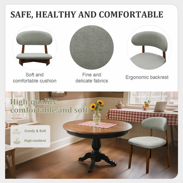 English Elm Laurel Green Flannelette Dining Chairs Set Of 4 - Ergonomic, Stylish, And Durable For Home & Café Use T3967P386703