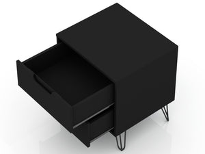 English Elm Rockefeller 20" Modern Nightstand In Black - Sleek 2-Drawer Storage With Custom Handle Options B365P398159-GIGA