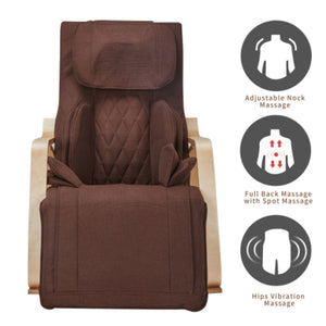 English Elm Full Massage Recliner Chair with Air Pressure, 6 Modes, Heat & 9 Airbag Hip Massage, Brown Linen W2297P253509