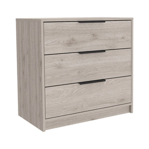 English Elm Kaia 3-Drawer Dresser with Spacious Storage and Durable Particle Board Top for Stylish Organization Gray 32.3 L x 22.4 W x 7.9 H B20091878