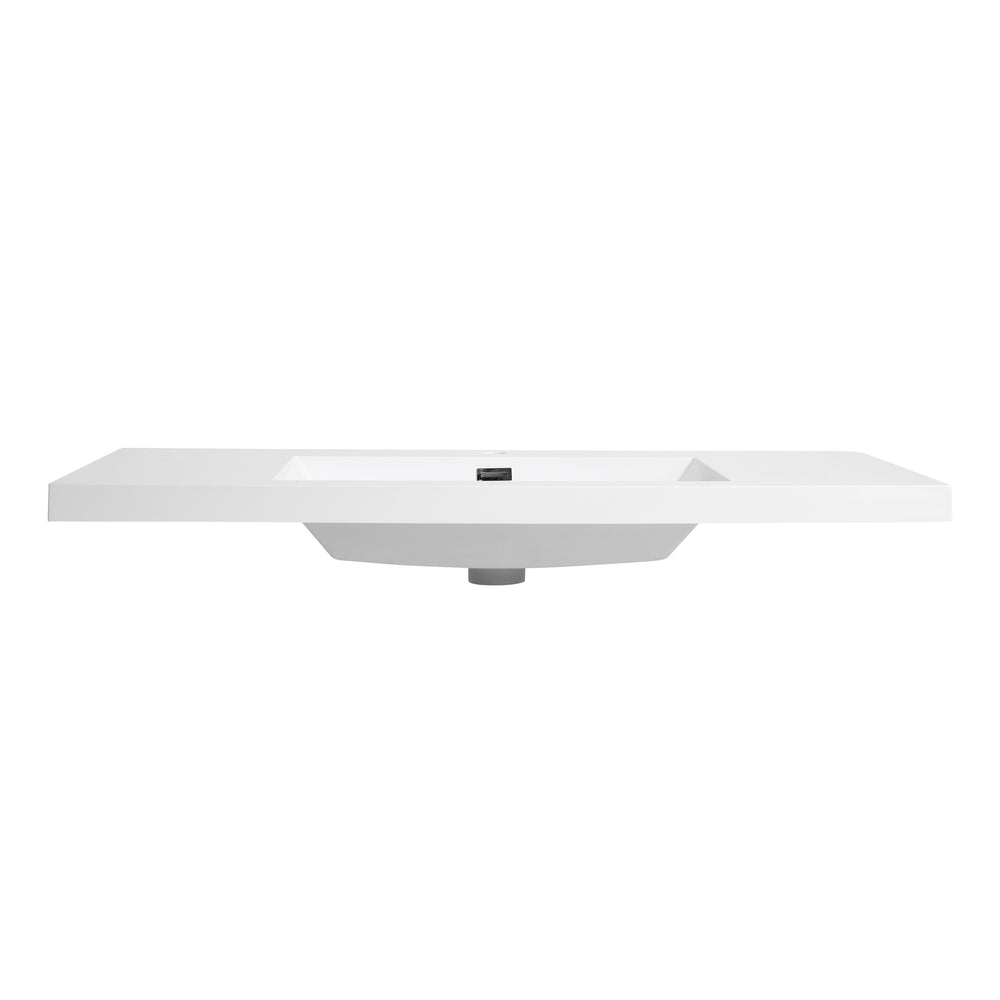 English Elm 48" Gloss White Resin Sink - 51.2" x22.8" x8.7" Durable Modern Top-Mount Basin, Long-Lasting Finish W999P194855