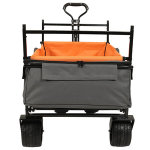 English Elm 480lbs Foldable All-terrain Wagon with Canopy Mosquito Net for Camping Outdoor Orange W2932P253227