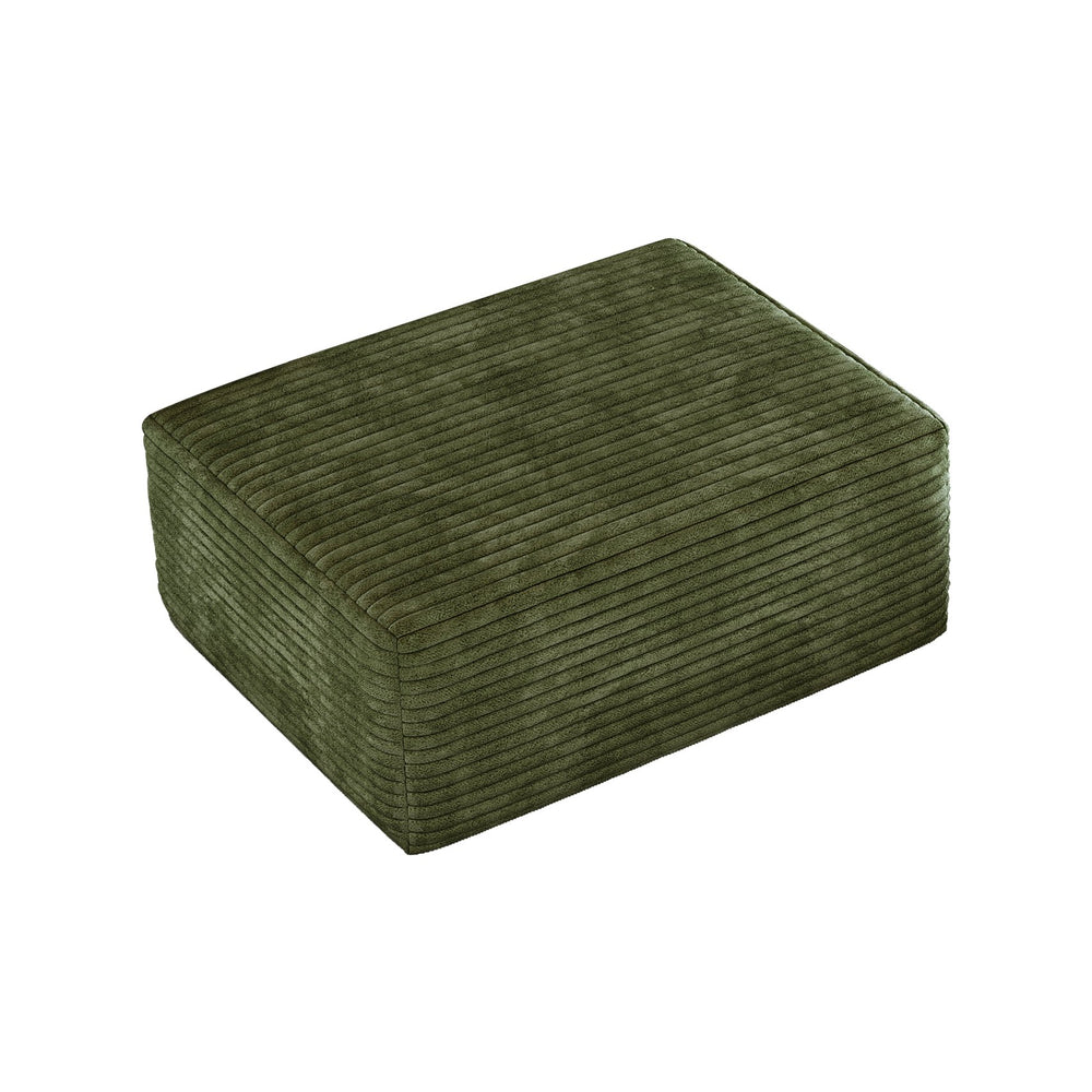 English Elm Y119-OTTOMAN-GREEN Plush Corduroy Ottoman | No Assembly, Reversible Chaise Comfort, Stylish Green Accent (94) W2824P338986