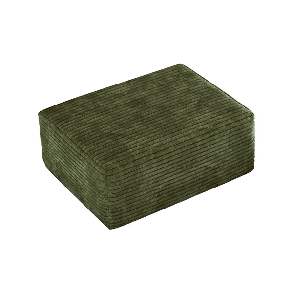 English Elm Y119-OTTOMAN-GREEN Plush Corduroy Ottoman | No Assembly, Reversible Chaise Comfort, Stylish Green Accent (94) W2824P338986