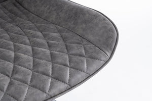 English Elm Mid-Century Modern Swivel Dining Chair Set Of 2 - Elegant Tufted Accents, Metal Legs, Dark Gray T3903P405989