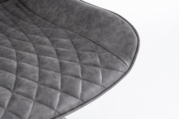 English Elm Mid-Century Modern Swivel Dining Chair Set Of 2 - Elegant Tufted Accents, Metal Legs, Dark Gray T3903P405989