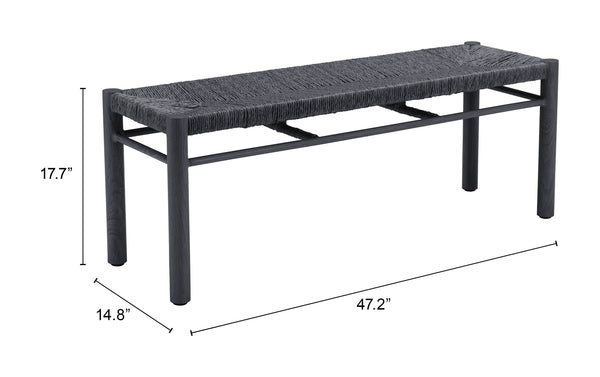 Zuo Modern Iska Bench - Modern Aluminum Seating Solution For Stylish Home Decor And Versatile Spaces Black Aluminum 704087-zuo-modern