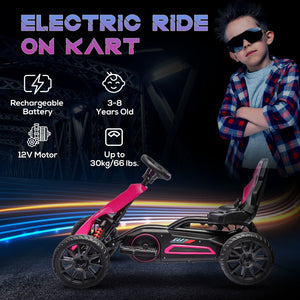 English Elm Aosom Kids Pedal Go Kart with Swing Axle Handbrake and Adjustable Seat for Ages 3 to 8 W2225P217196