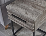 English Elm Celestial Contemporary Storage End Table, Gray