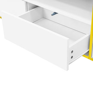 English Elm Vibe 70.9'' Modern Tv Stand For 80'' Tvs - Chic Entertainment Center With Led Lights & Ample Storage N724P284377K-GIGA