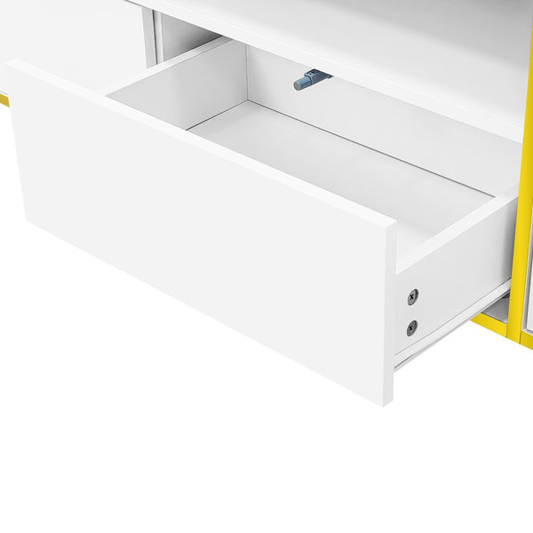 English Elm Vibe 70.9'' Modern Tv Stand For 80'' Tvs - Chic Entertainment Center With Led Lights & Ample Storage N724P284377K-GIGA