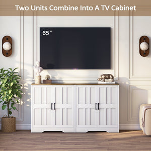 English Elm Sideboard Farmhouse Two Door Storage Cabinet with Adjustable Shelf for Dining or Entryway T5618P451108