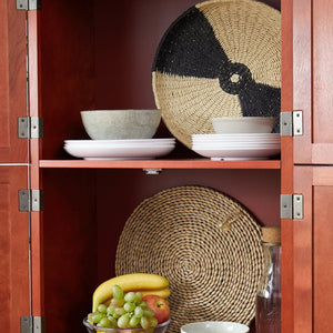 English Elm 72.4" Tall Storage Cabinet with 8 Doors and 4 Shelves, Spacious Freestanding Entryway Organizer in Wood Finish Cherry W1758P211011