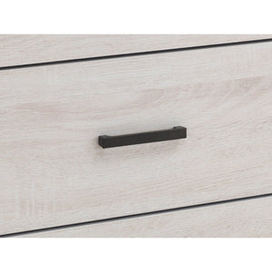 English Elm Brantford Barrel 2-Drawer Nightstand with Rustic Barrel Finish, Matte Bronze Handles, Ample Storage White B062P344907
