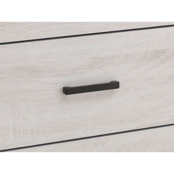 English Elm Brantford Barrel 2-Drawer Nightstand with Rustic Barrel Finish, Matte Bronze Handles, Ample Storage White B062P344907