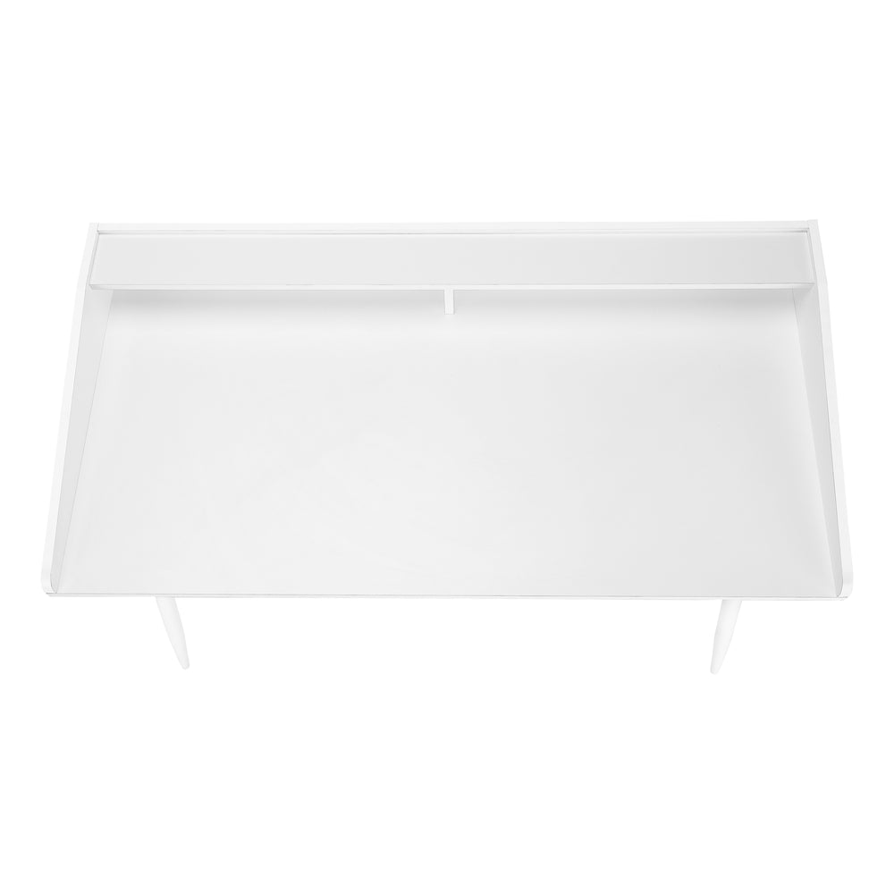 English Elm Computer Desk For Home Office – Contemporary White Laminate With Hutch, Compact & Stylish Work Area B2710P219821