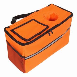 English Elm 3-in-1 Convertible Folding Wagon with 500lb Steel Frame and All-terrain Swivel Wheels Orange W2932P390463