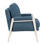 OSP Home Furnishings Kade Wood Frame Armchair Navy