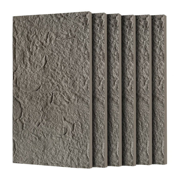English Elm 3d Faux Stone Pu Wall Panels Set Lightweight Flame Resistant Architectural Accent Charcoal Grey W347P419789