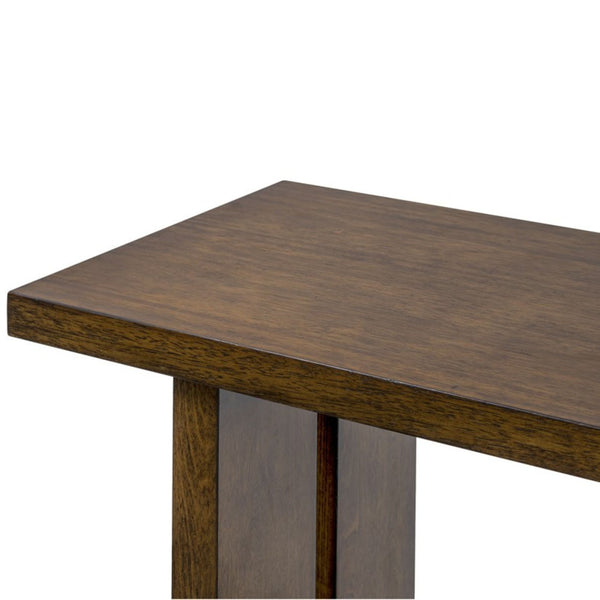 JLA Home Martha Stewart - Console Shiloh Slim Console Table in Warm Wood Finish with Slotted-Panel Legs, Lower Shelf Storage, Versatile Style MT120-0190