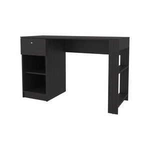 English Elm Wengue Elegant Computer Desk with Three Shelves, Two Drawers & Open Storage for Organized Spaces B062P290244