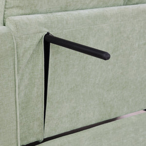 English Elm Two-Seater Chaise Lounge Sofa With Irregular Armrests & Storage Footrest – Cozy Cyan Design For Living Room W487S00386-GIGA