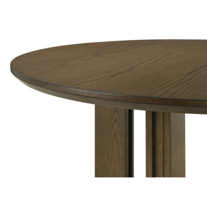 English Elm Crispin Round Oak Veneer Dining Table with Open Shelf for Compact Spaces B062P447967