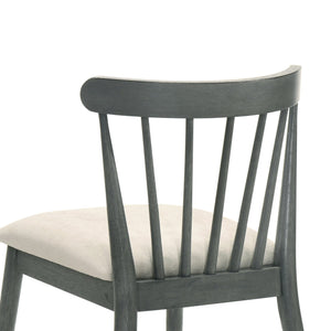 English Elm 2-Piece Rustic Dining Chairs Set - Solid Wood Frame, Ergonomic Comfort, Farmhouse Style, Easy Setup W2537P214547