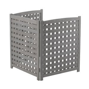 English Elm 3-panel Outdoor Slatted Wood Enclosure Screen for Ac Units Patios and Garden Areas Grey W2640P290523