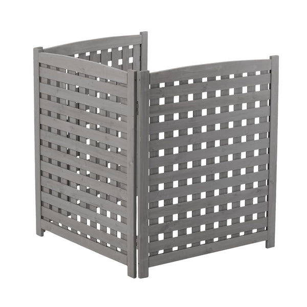 English Elm 3-panel Outdoor Slatted Wood Enclosure Screen for Ac Units Patios and Garden Areas Grey W2640P290523