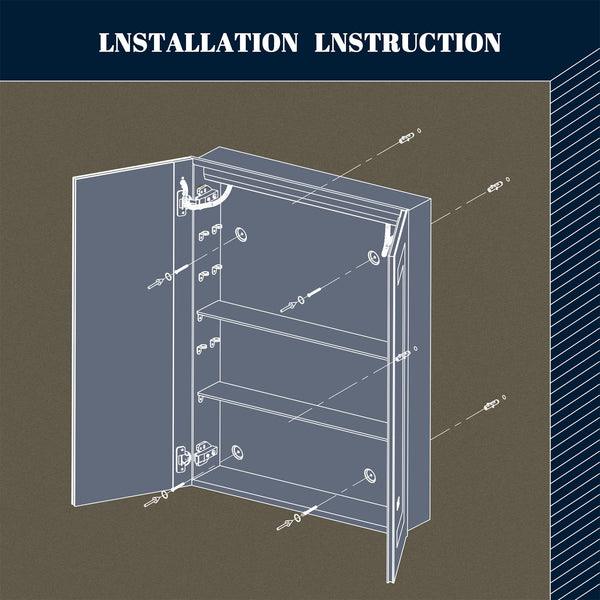 English Elm Led Bathroom Wall Medicine Cabinet Mirror - 32"X24" Lighted, Dimmable, Anti-Fog, Usb, Adjustable Storage T3177P296182