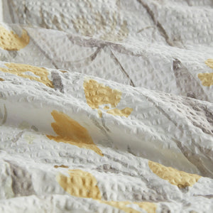 English Elm 5 Piece Seersucker Comforter Set with Throw Pillows Floral Cottage Farmhouse Microfiber Hypoallergenic Yellow 18.9 L x 23.62 W x 9.06 H B035P148357