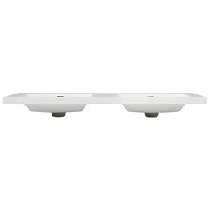 English Elm Christopher Knight Home® - 60" Resin Basin Vanity Top with Undermount Rectangular Double Sinks, 8" Faucet Holes, Bright White Durable Finish and Chrome Overflow (Vanity Top Only) N759P351761K