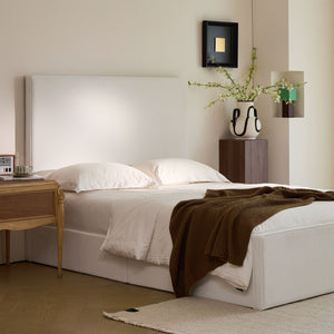 English Elm Lucas Upholstered King Bed Frame With 52" Tall Coconut Micro-Suede Headboard - Easy Assembly! B083P373031