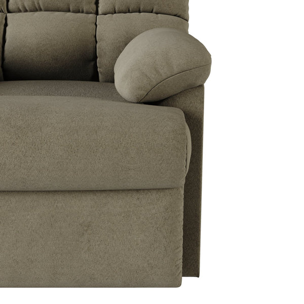 English Elm The Granada Recliner cozy microfiber recliner with ultra-padded arms, full chaise pad, stain-resistant comfort Gray,Sage B127P252333