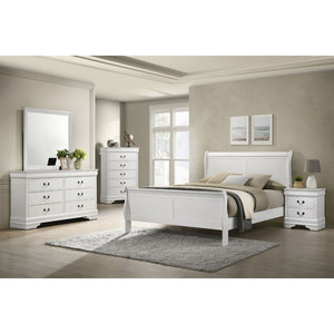 English Elm Frances Six Drawer Dresser Warm Wood Grain Finish with Nickel Bail Handles for Bedroom White B062P447791