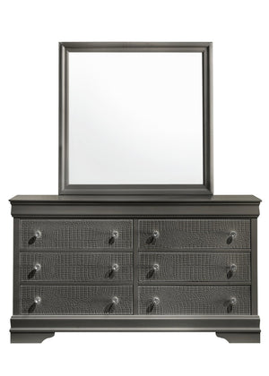 English Elm Blaze Modern 5-Piece Twin Bedroom Set With Led Headboard & Stylish Storage In Metallic Gray Finish P1 B009S01490-GIGA