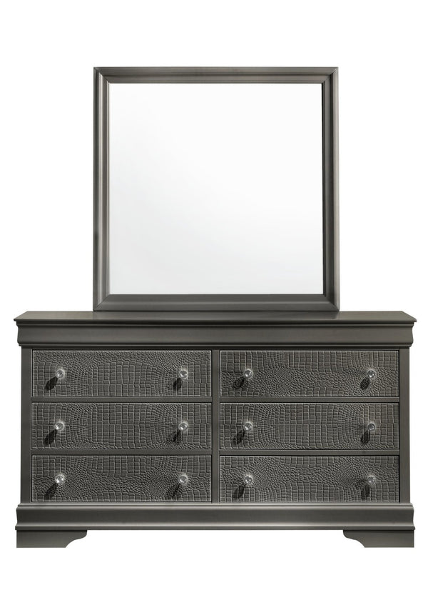 English Elm Blaze Modern 5-Piece Twin Bedroom Set With Led Headboard & Stylish Storage In Metallic Gray Finish P1 B009S01490-GIGA