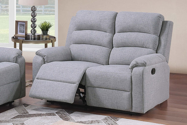 English Elm 1pc Dual Reclining Loveseat Burlap Polyester Tufted Plush Seating for Living Room B011P468606