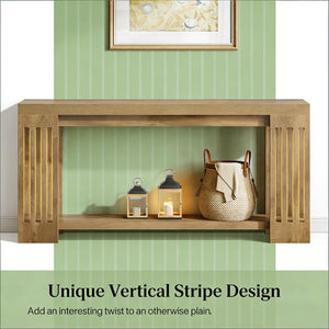 English Elm Hall Console Table Industrial Rustic Two Tier Wood Tone Metal Frame Entryway Sofa T3971P458474